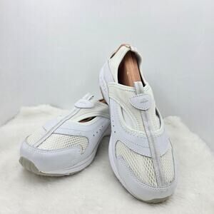 Easy Street Estreasured White Leather/Textile Slip-on Sneakers Casual Shoes Sz10